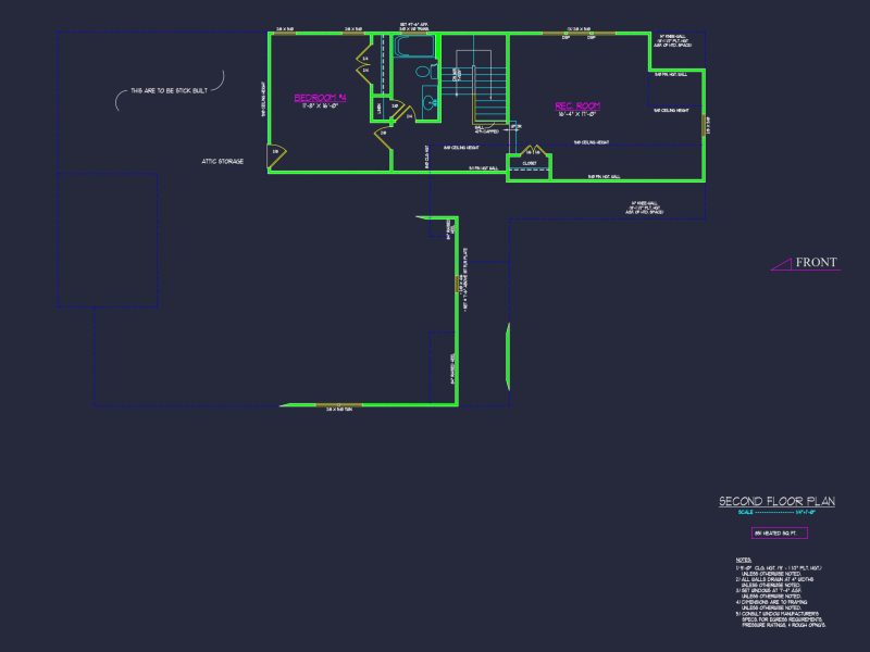 Craftsman house Plan with 1.5 Floors and CAD Blueprint Designs