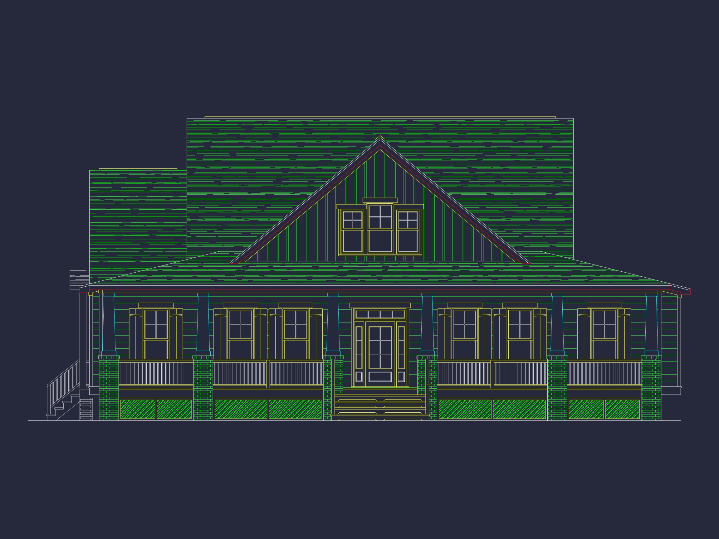 Craftsman Home Plan with 2 Floors & Detailed CAD Designs