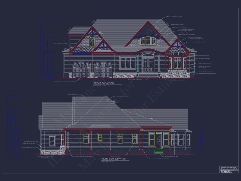 Craftsman house Plan with 2 Floors and 4 Bedrooms – Detailed CAD Designs