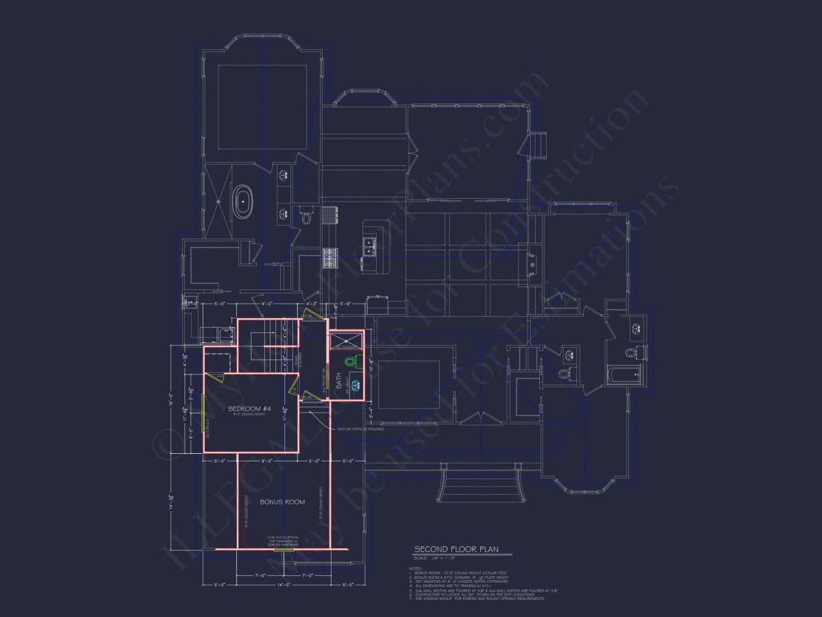 Craftsman house Plan with 2 Floors and 4 Bedrooms – Detailed CAD Designs