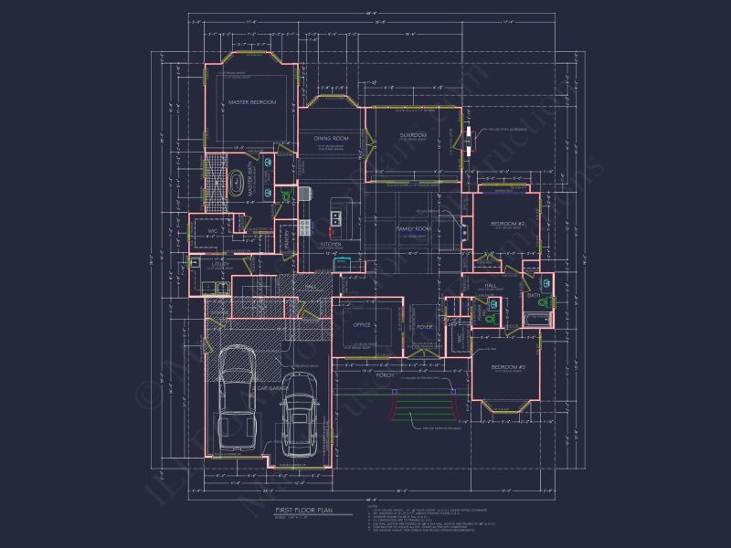 Craftsman house Plan with 2 Floors and 4 Bedrooms – Detailed CAD Designs