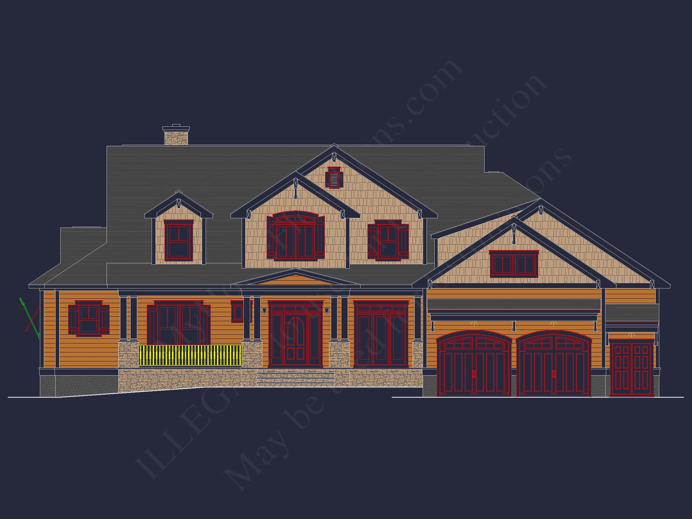 Craftsman Home Plan with 2 Floors and Spacious Designs