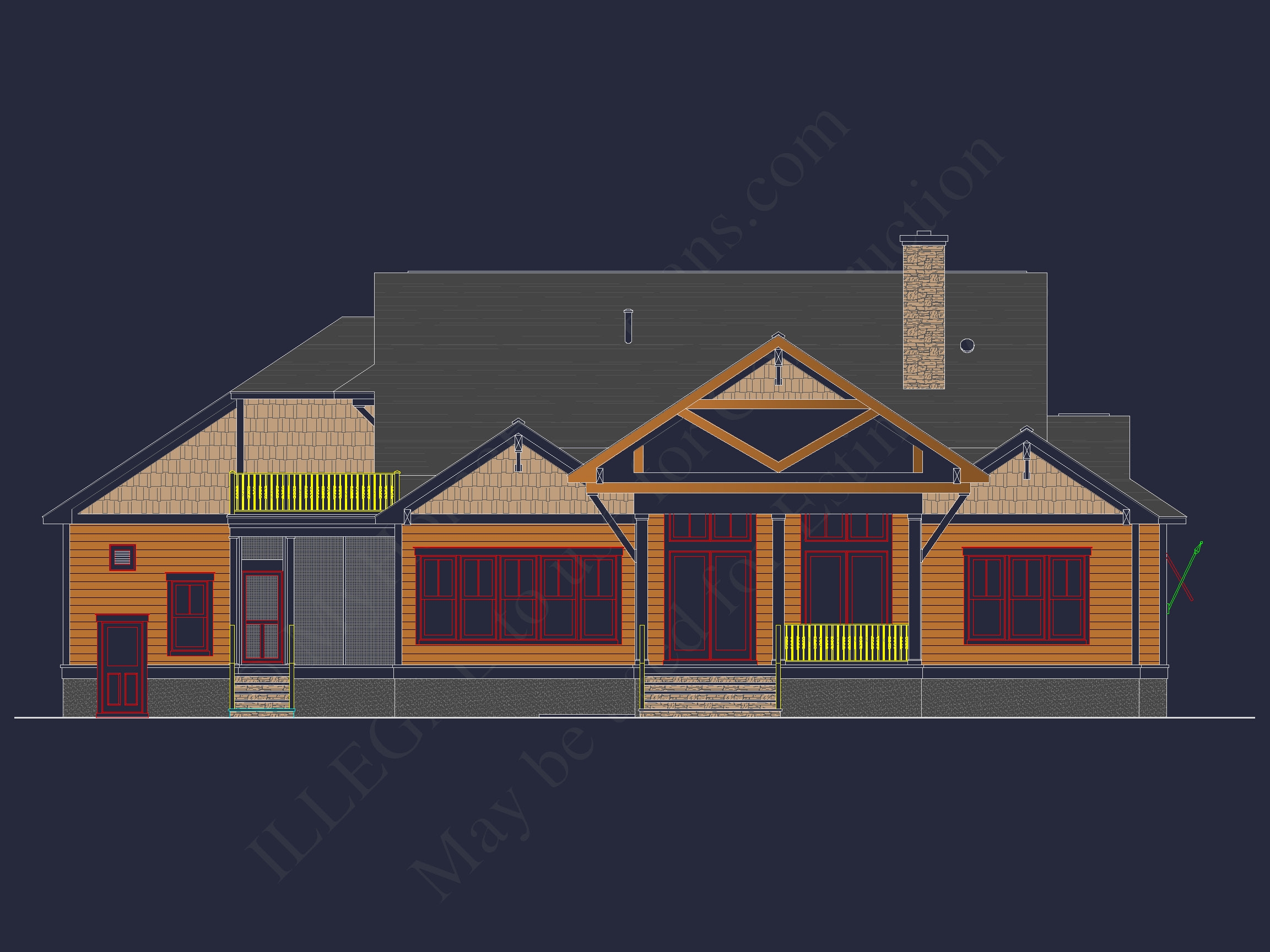 Craftsman Home Plan with 2 Floors and Spacious Designs