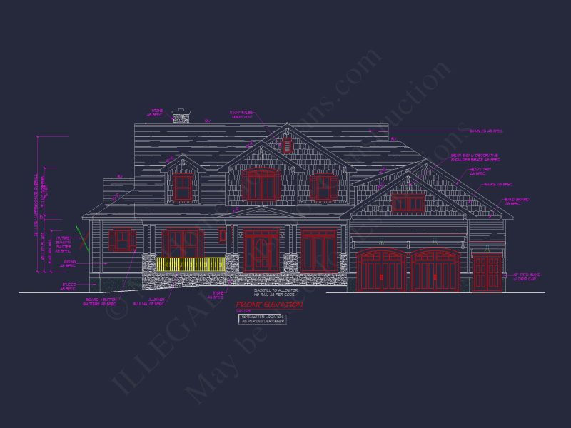 Craftsman house Plan with 2 Floors and Spacious Designs
