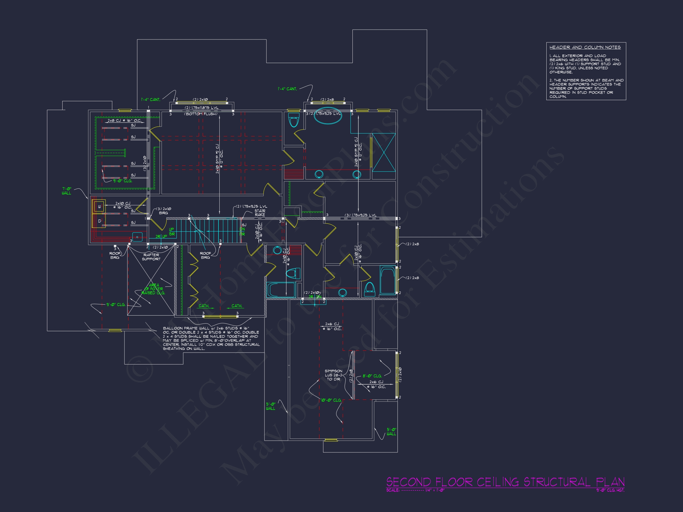 Craftsman Home Plan with 2 Floors,4 Beds & CAD Blueprints