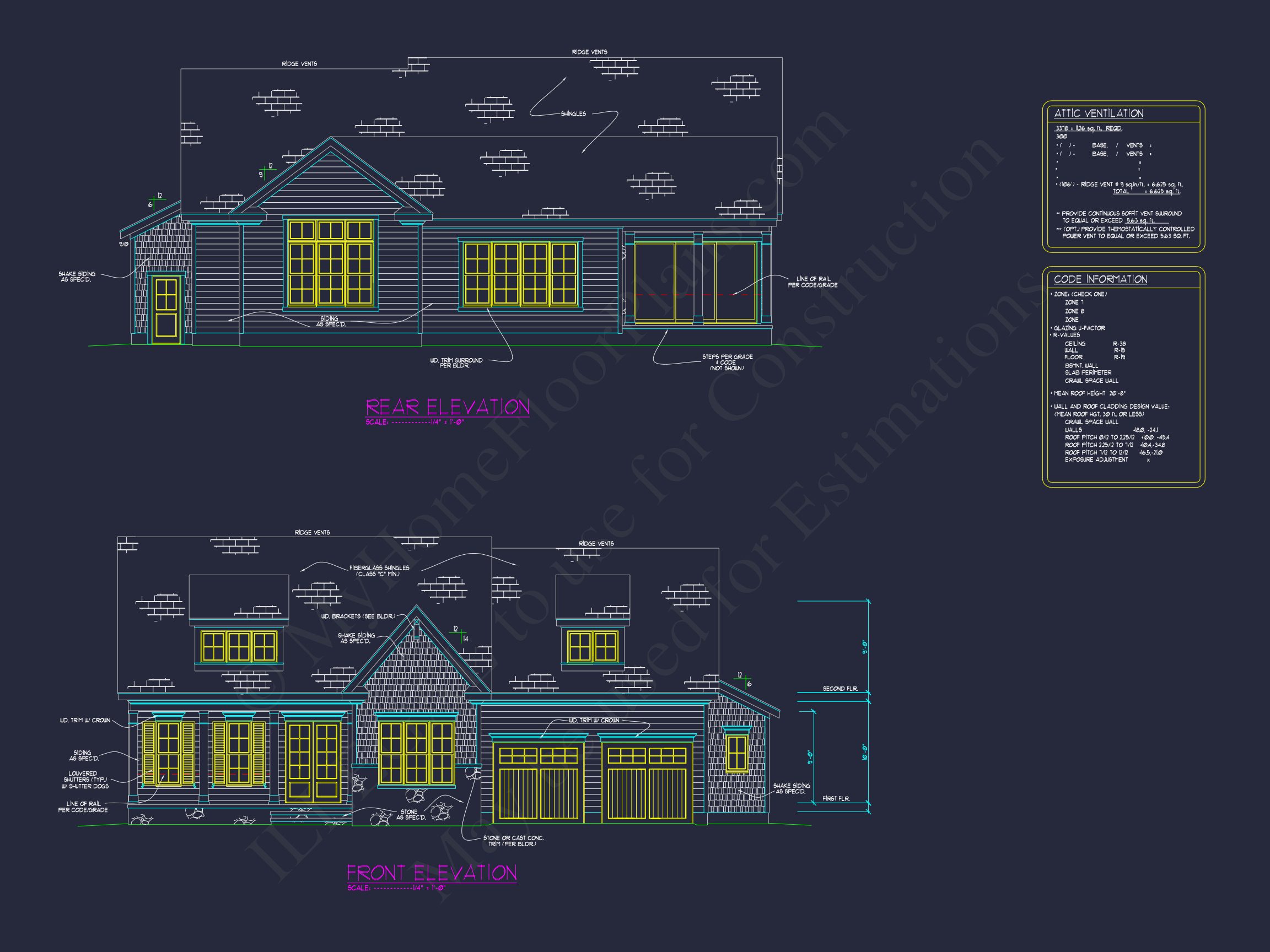 Craftsman house Plan with 2 Floors,CAD Blueprint & Design