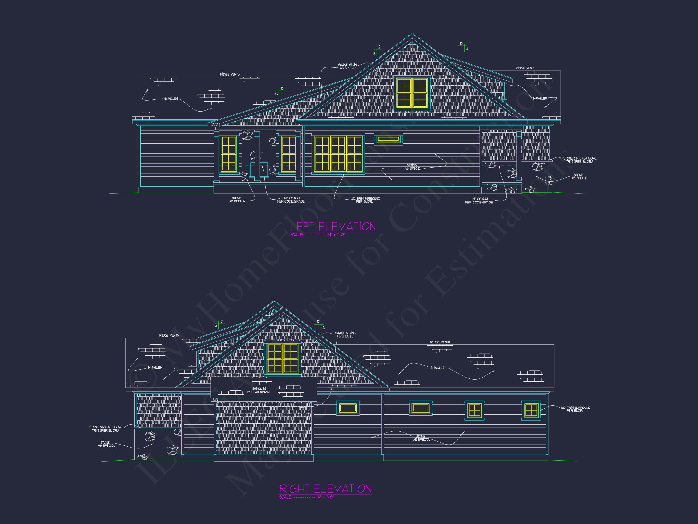 Craftsman house Plan with 2 Floors,CAD Blueprint & Design