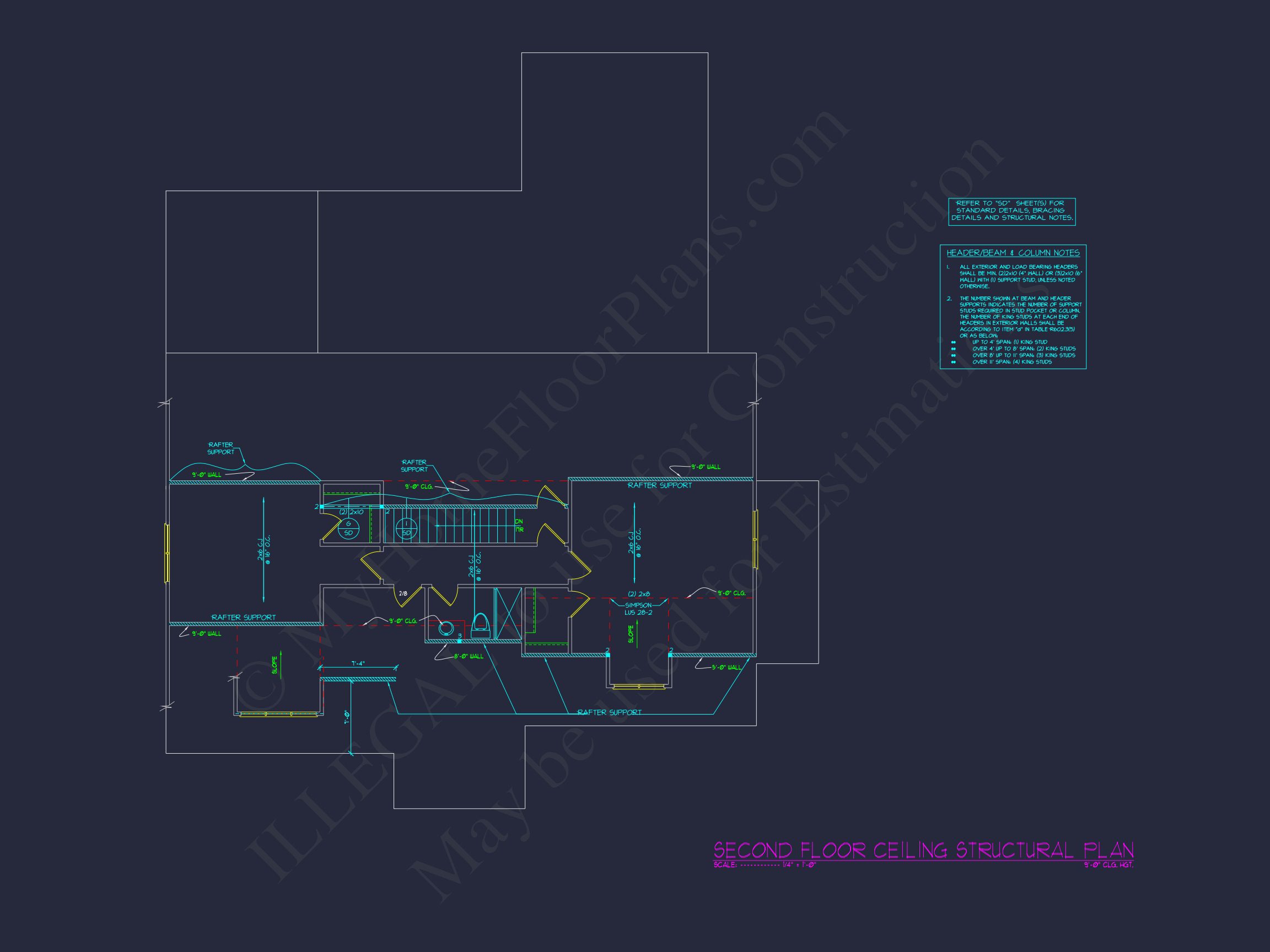 Craftsman house Plan with 2 Floors,CAD Blueprint & Design