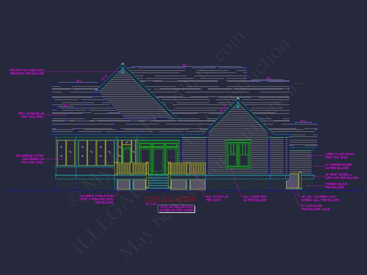 Craftsman house Plan with 2 Floors, CAD Blueprints, and Modern Features