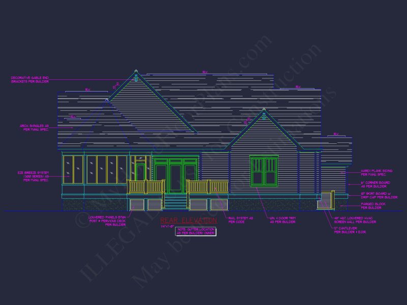 Craftsman house Plan with 2 Floors, CAD Blueprints, and Modern Features