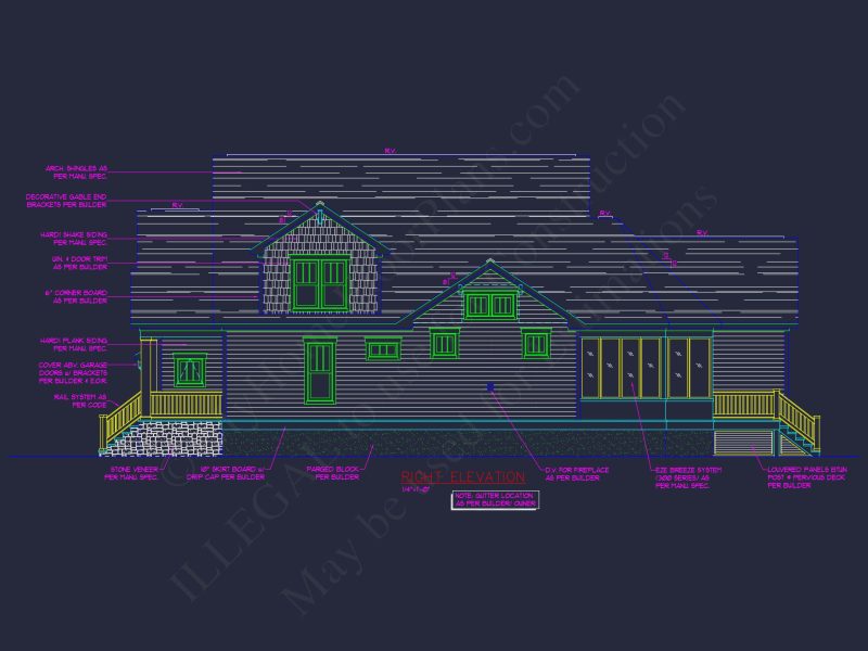 Craftsman house Plan with 2 Floors, CAD Blueprints, and Modern Features