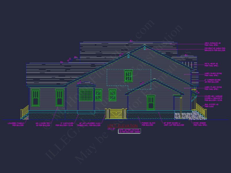 Craftsman house Plan with 2 Floors, CAD Blueprints, and Modern Features