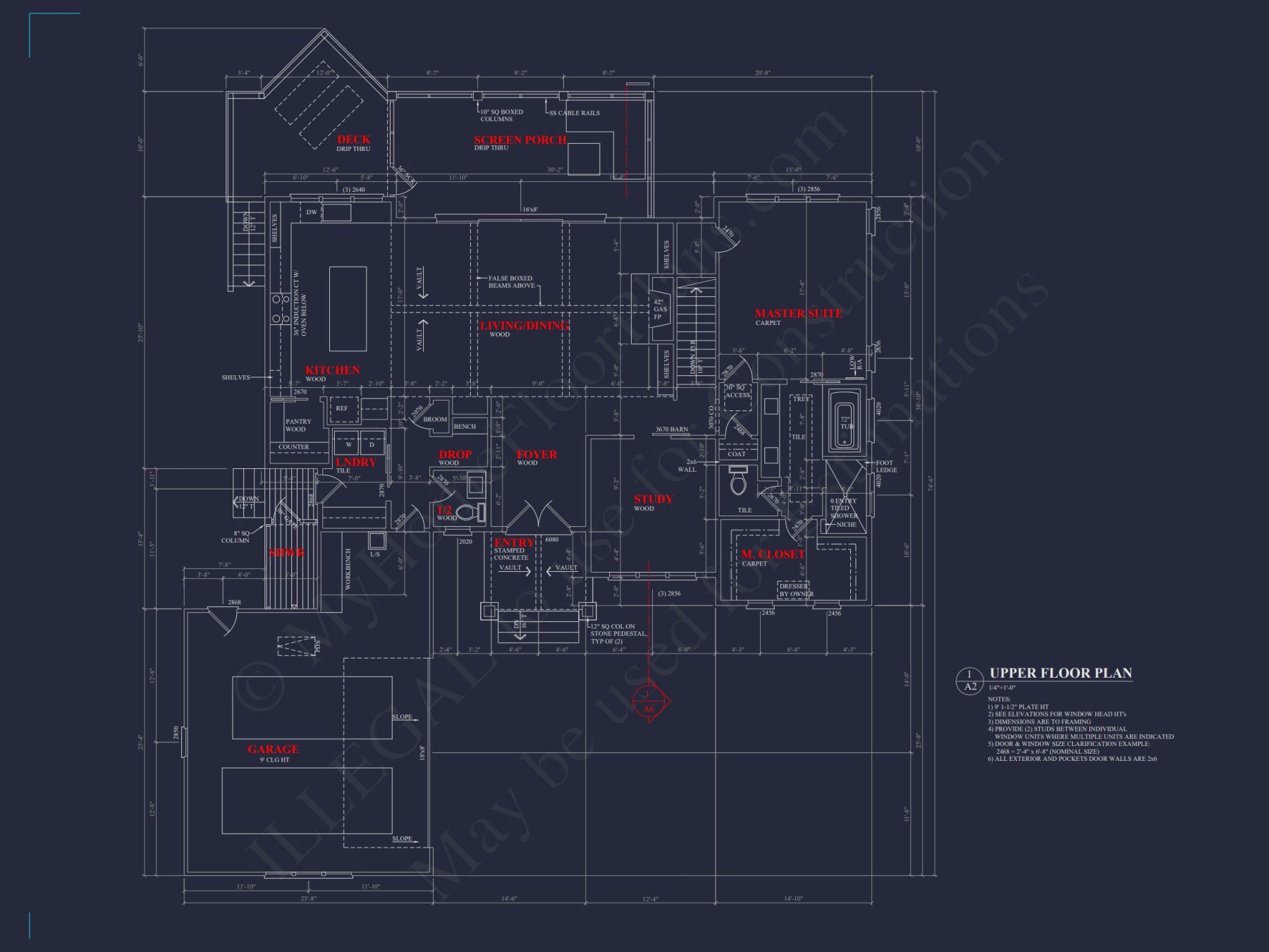 Craftsman house Plan with 2 Floors, CAD Designs & Open Layout