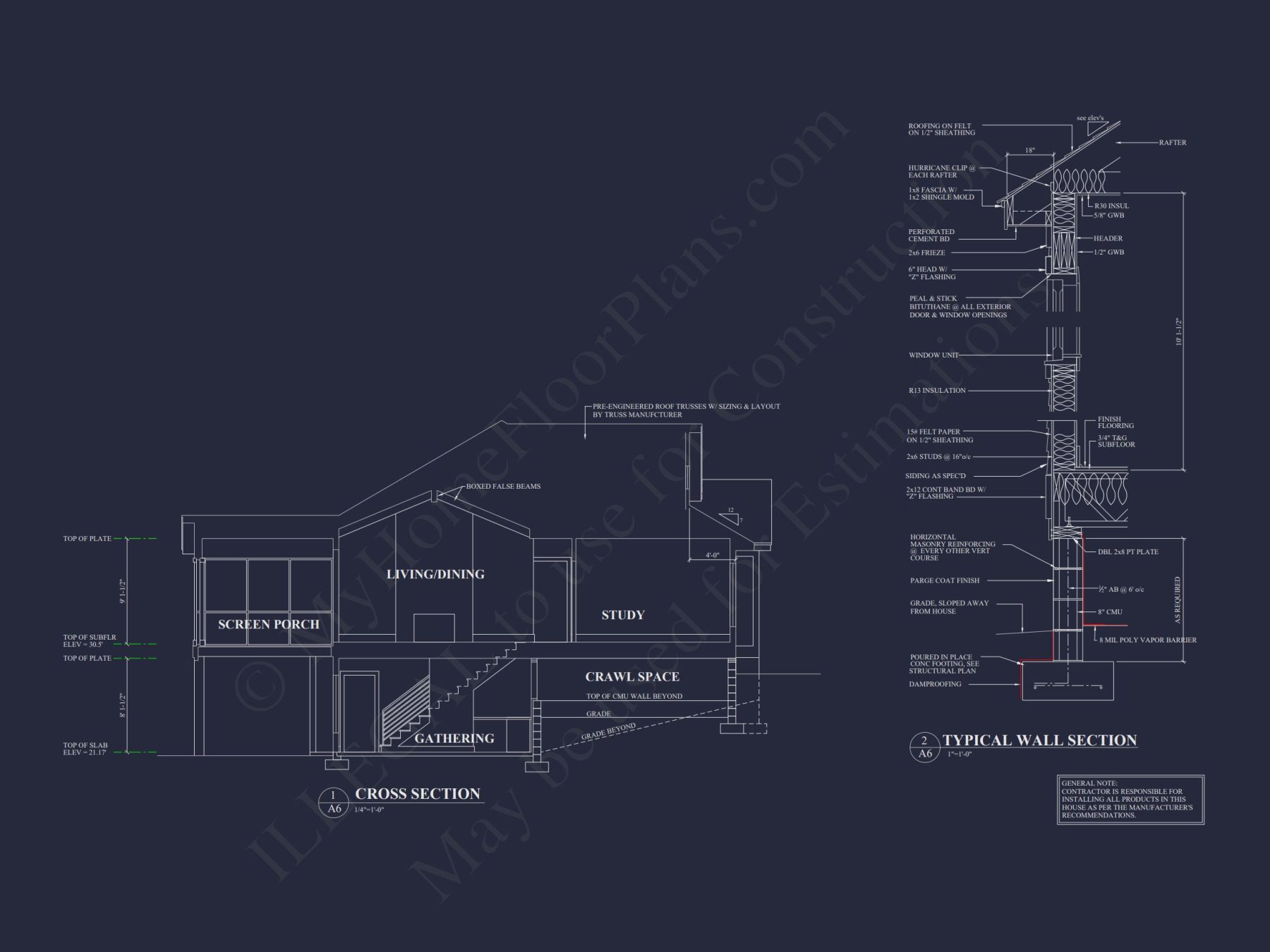 Craftsman house Plan with 2 Floors, CAD Designs & Open Layout