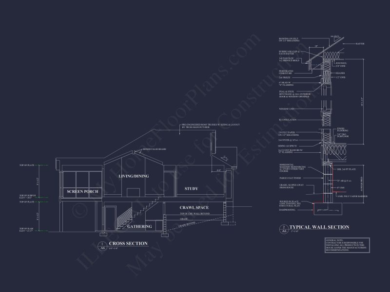 Craftsman house Plan with 2 Floors, CAD Designs & Open Layout