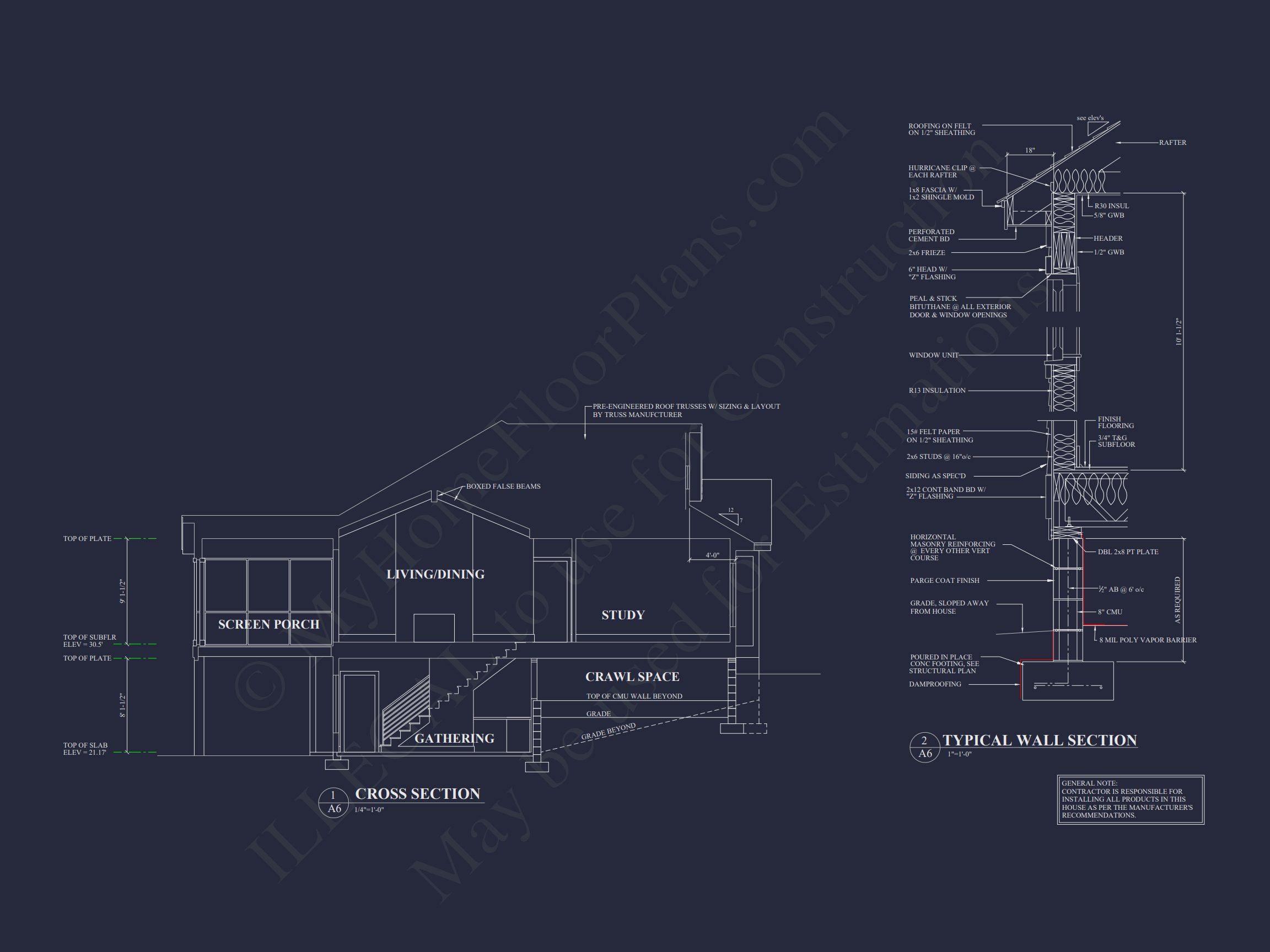 Craftsman house Plan with 2 Floors,CAD Designs & Open Layout