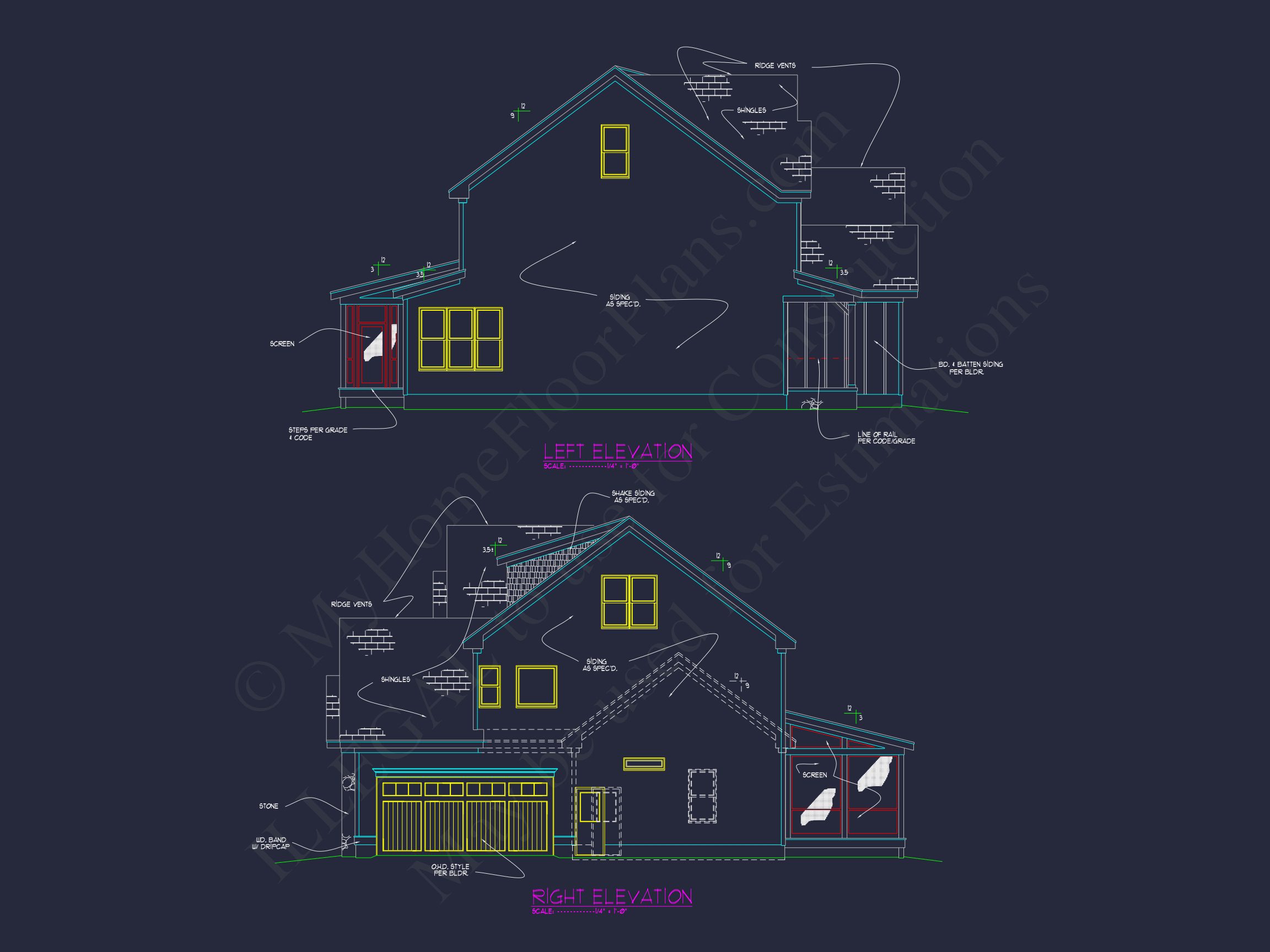 Craftsman house Plan with 2 Floors,Garage,and Bonus Room