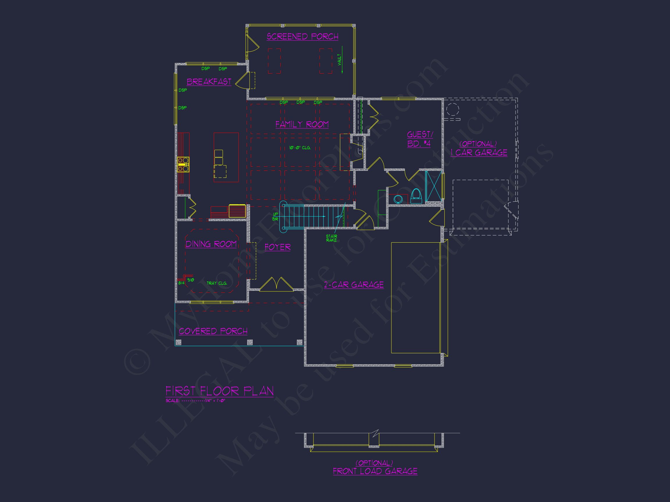 Craftsman house Plan with 2 Floors,Garage,and Bonus Room