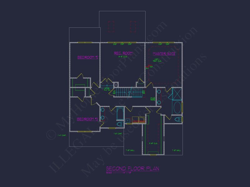 Craftsman house Plan with 2 Floors, Garage, and Bonus Room