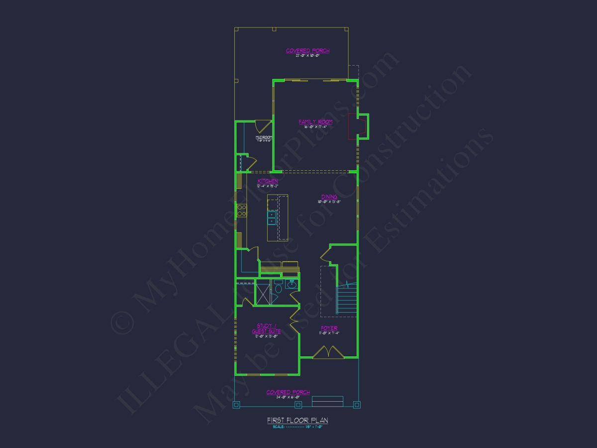 Craftsman house Plan with 2 Floors, Open Floor Plan, and CAD Designs