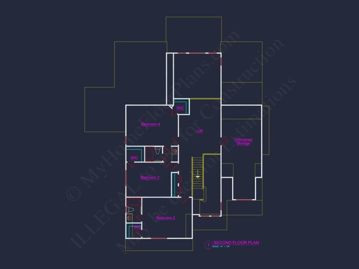 Craftsman house Plan with 2 Stories and 3-Car Garage