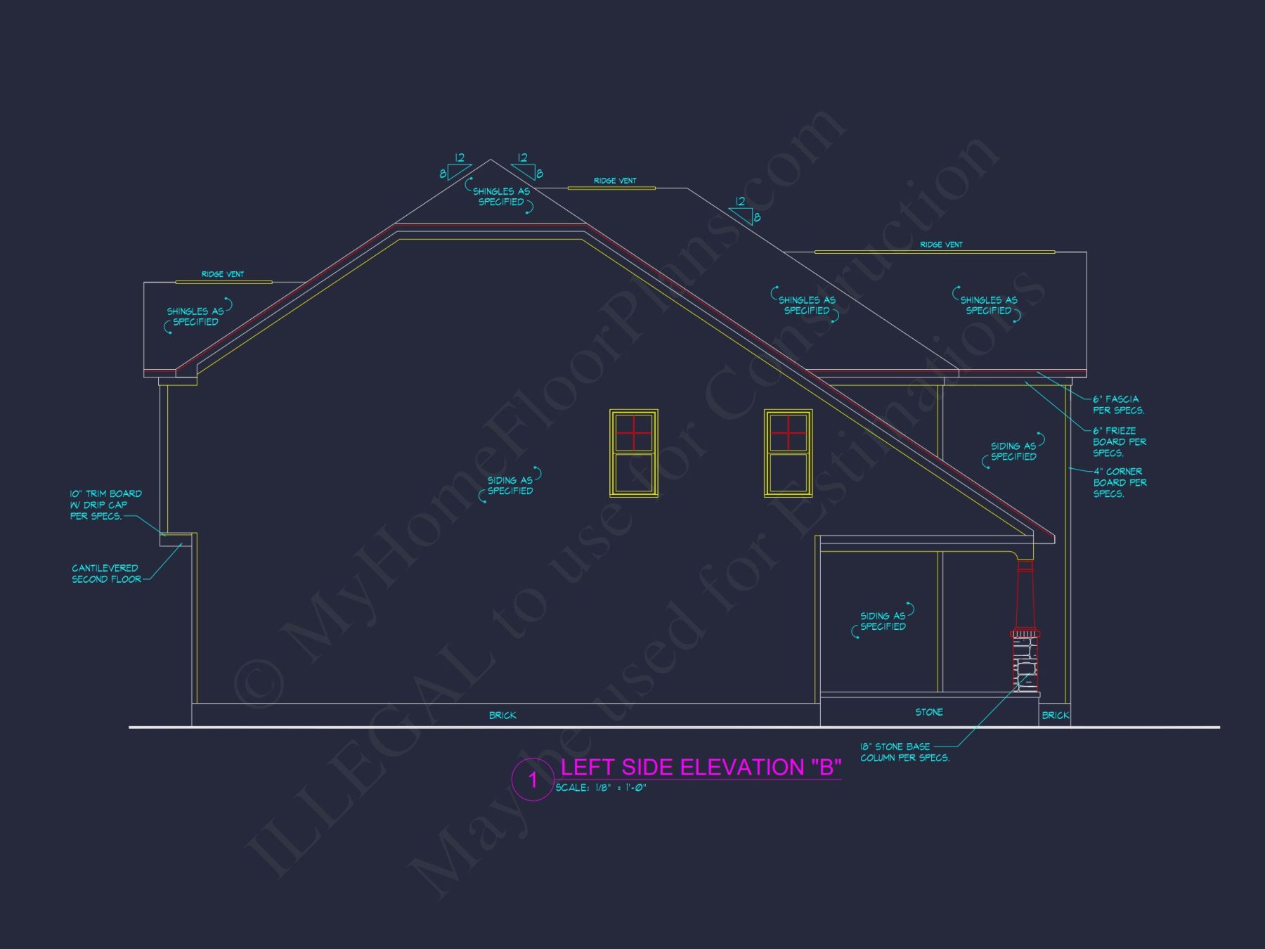 Craftsman house Plan with 2 Stories, 4 Bedrooms, and CAD Designs