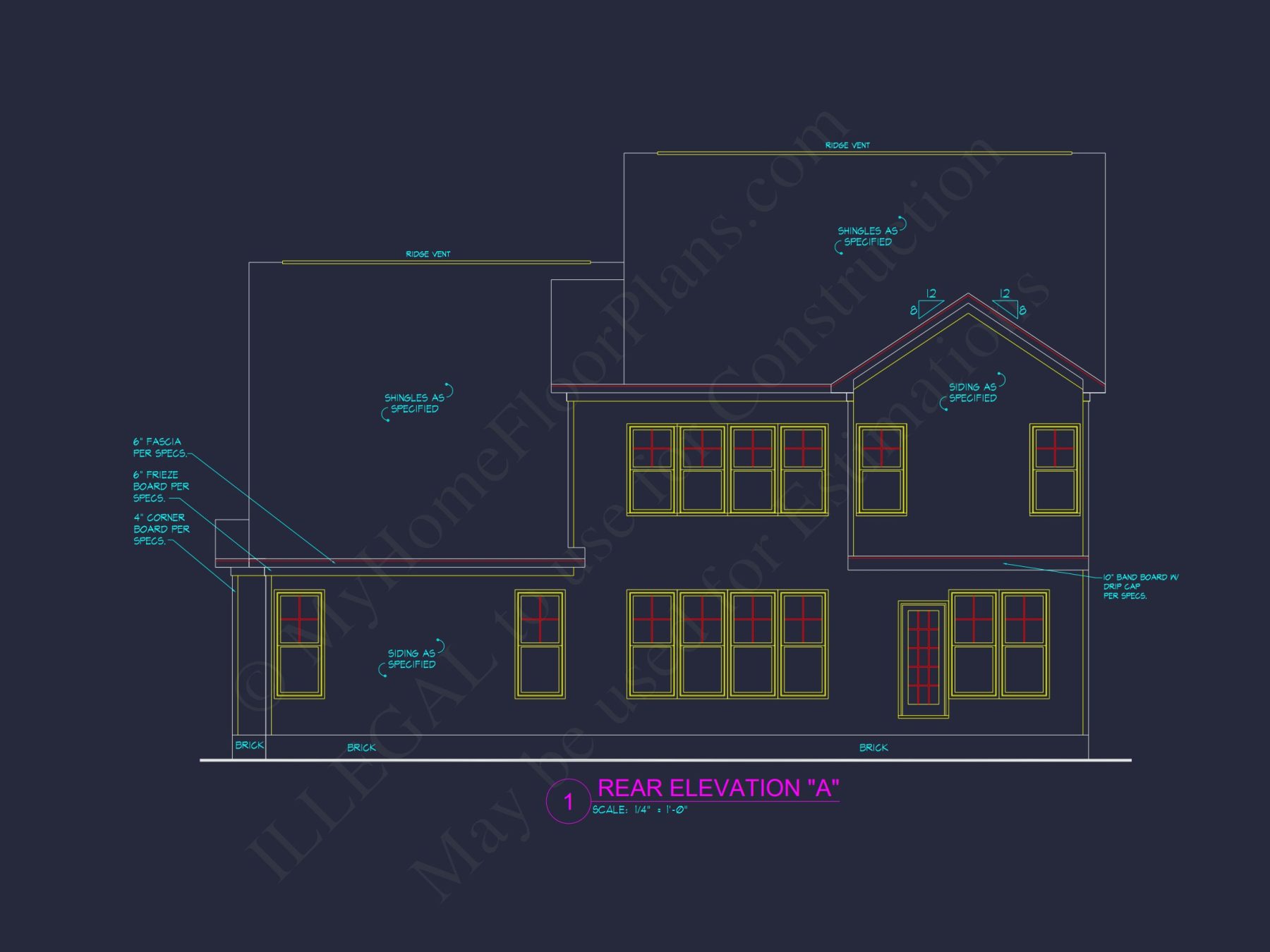 Craftsman house Plan with 2 Stories, 4 Bedrooms, and CAD Designs