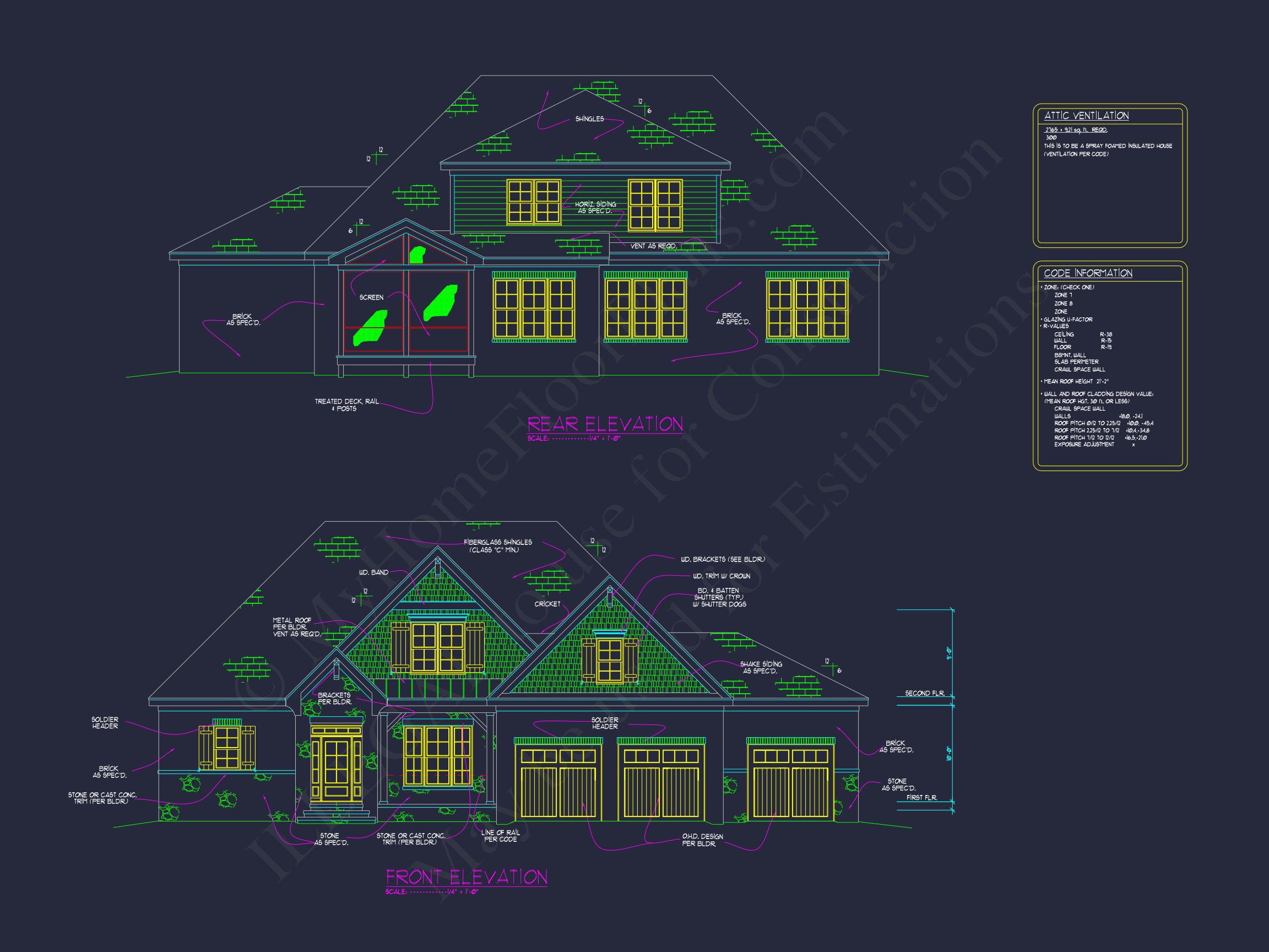 Craftsman house Plan with 2-Story CAD Design & Spacious Layout