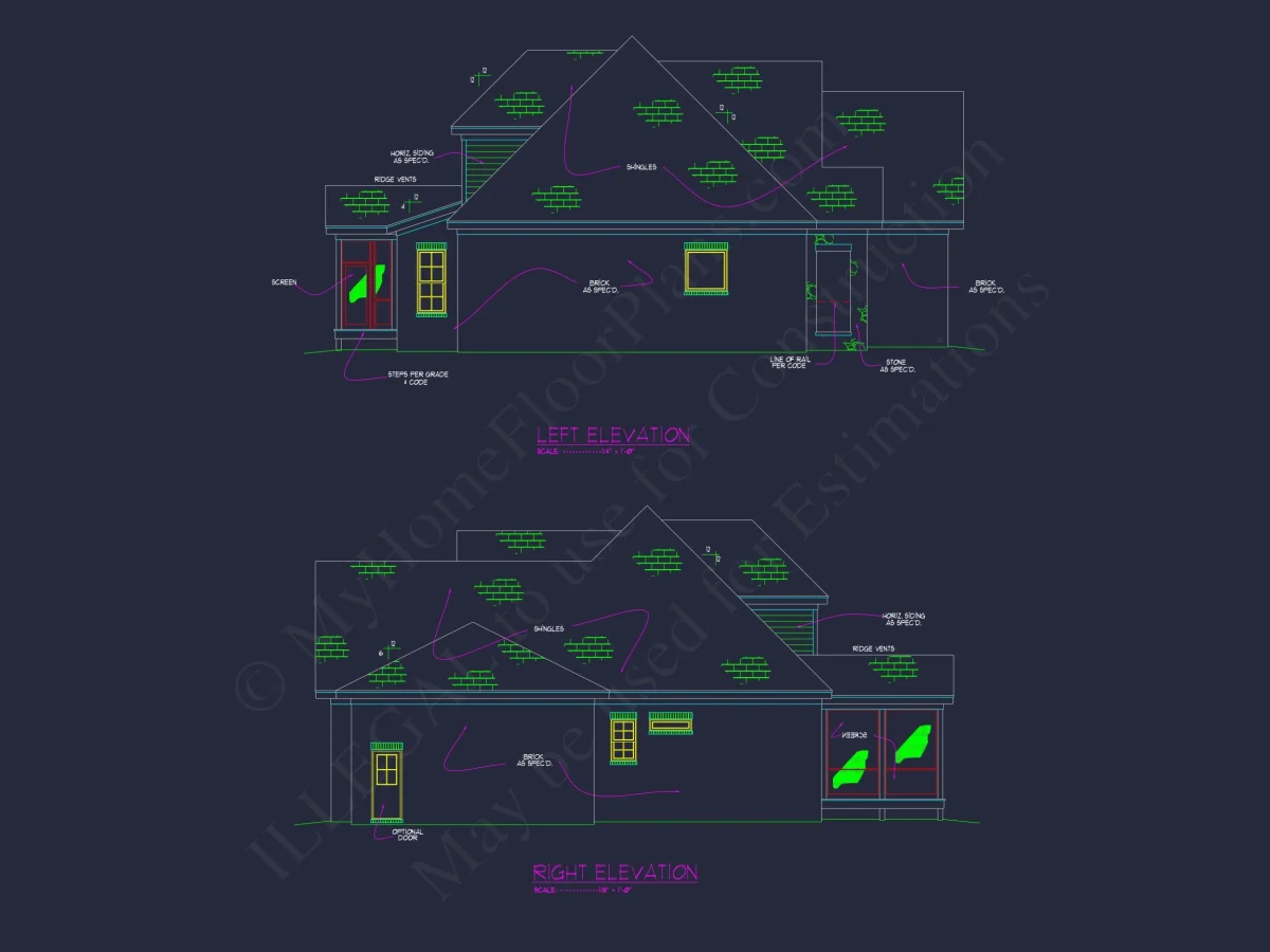 Craftsman house Plan with 2-Story CAD Design & Spacious Layout