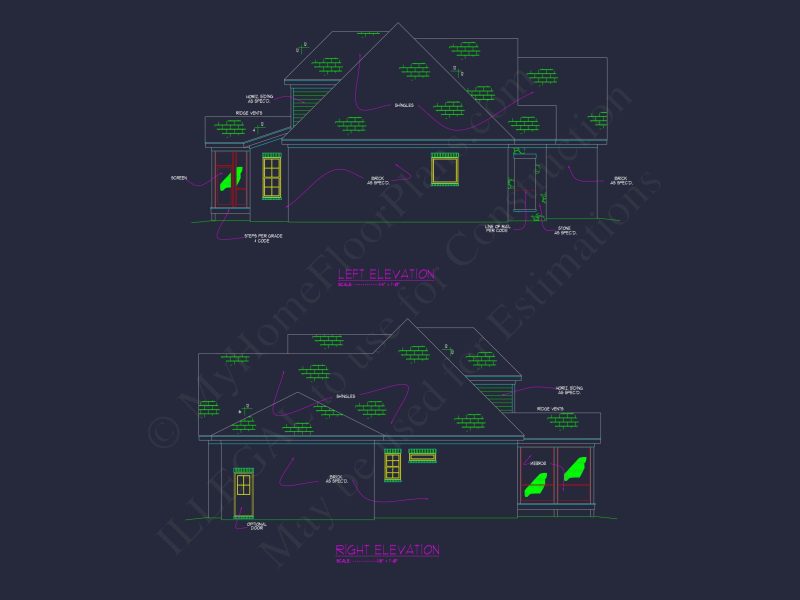 Craftsman house Plan with 2-Story CAD Design & Spacious Layout