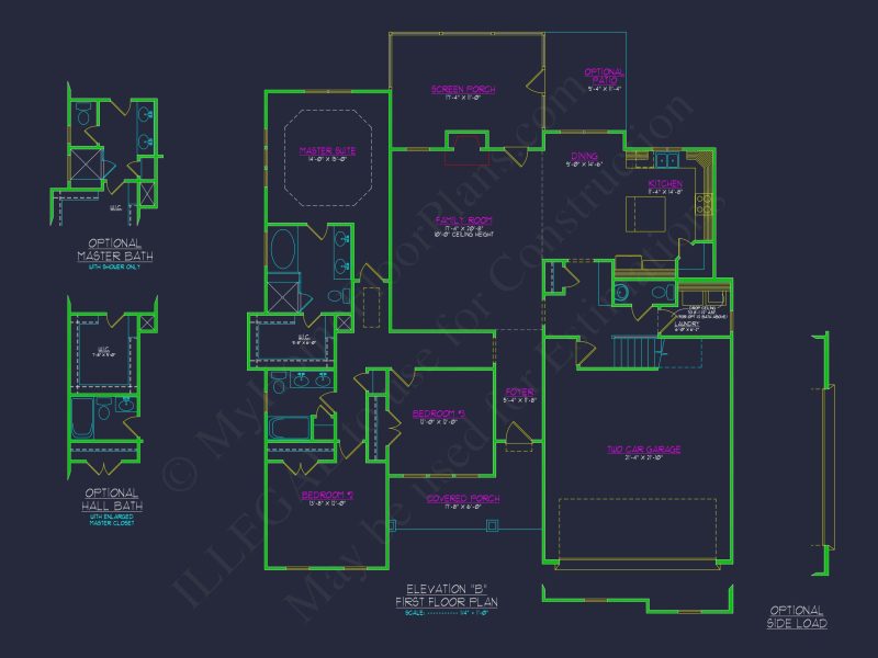 Craftsman house Plan with 2-Story Design and CAD Blueprint
