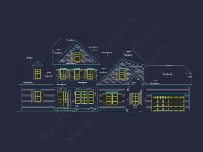 Craftsman house Plan with 2-Story Design, CAD Blueprint & Features