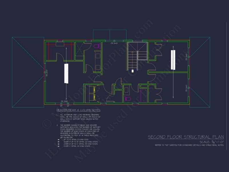 Craftsman house Plan with 2-Story Floor Blueprint Design