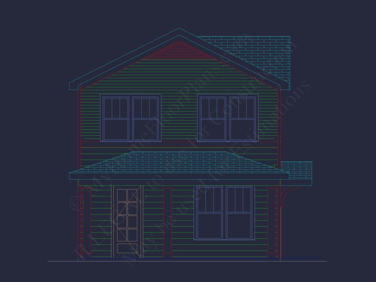 Craftsman house Plan with 2-Story Floor Blueprint Design
