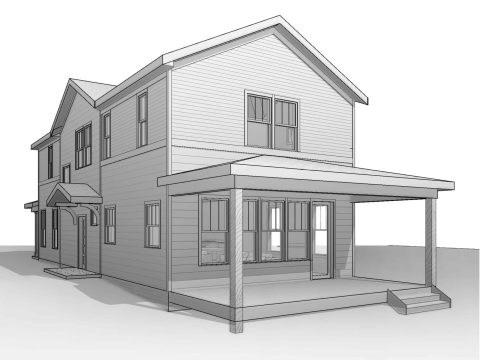 Craftsman house Plan with 2-Story Floor Blueprint Design