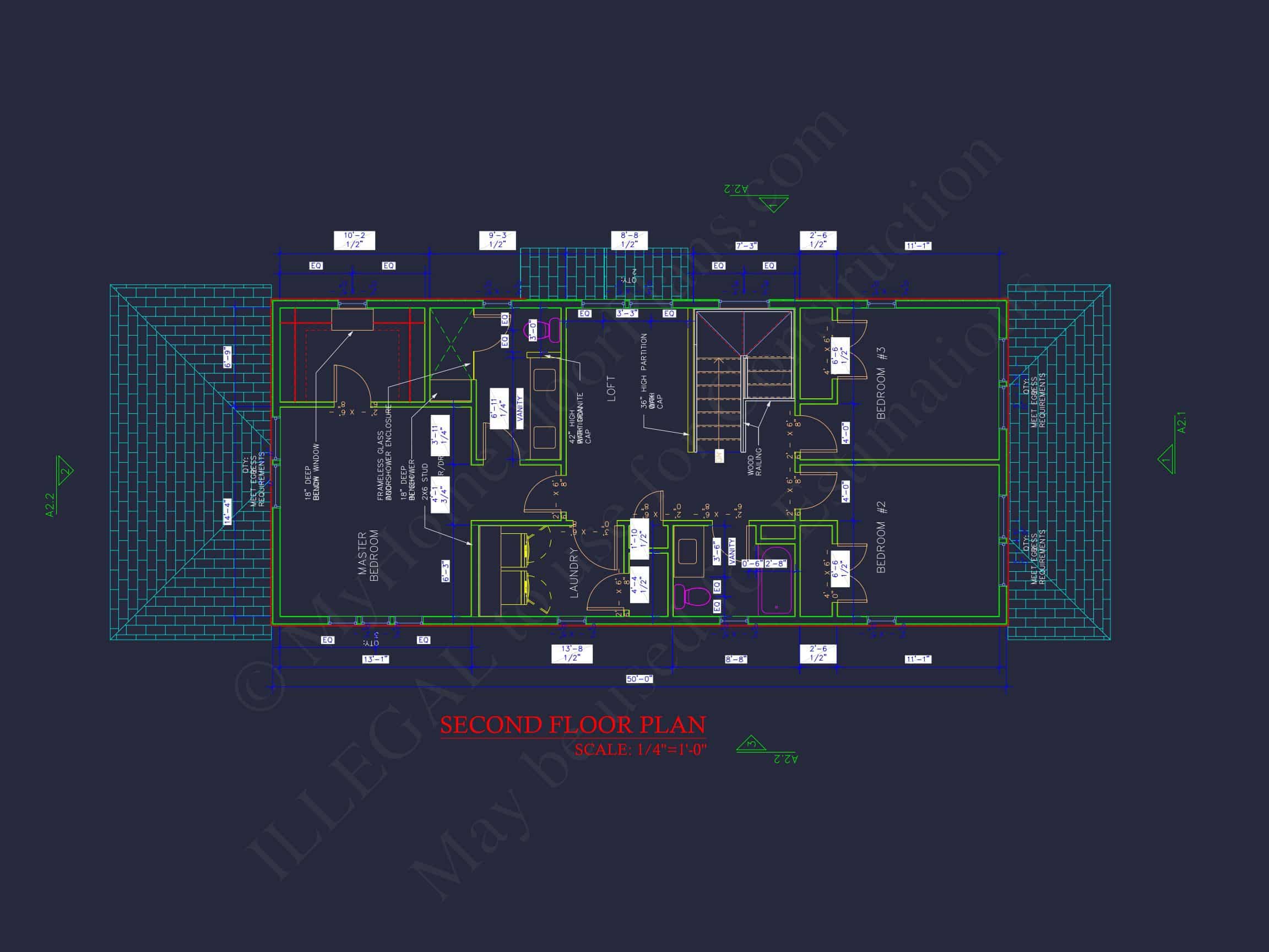 Craftsman house Plan with 2-Story Floor Blueprint Design