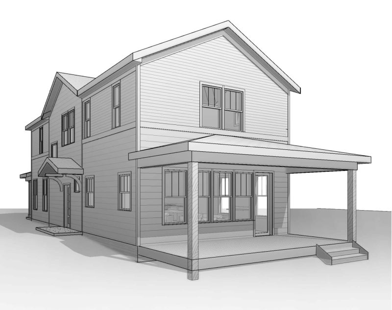 Craftsman house Plan with 2-Story Floor Blueprint Design