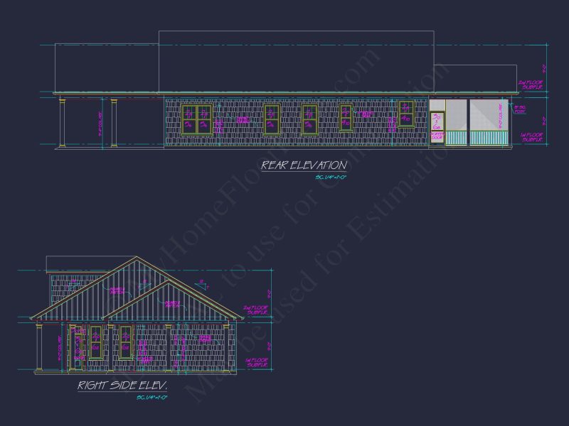 Craftsman house Plan with 2 Story Floor Plan & CAD Designs
