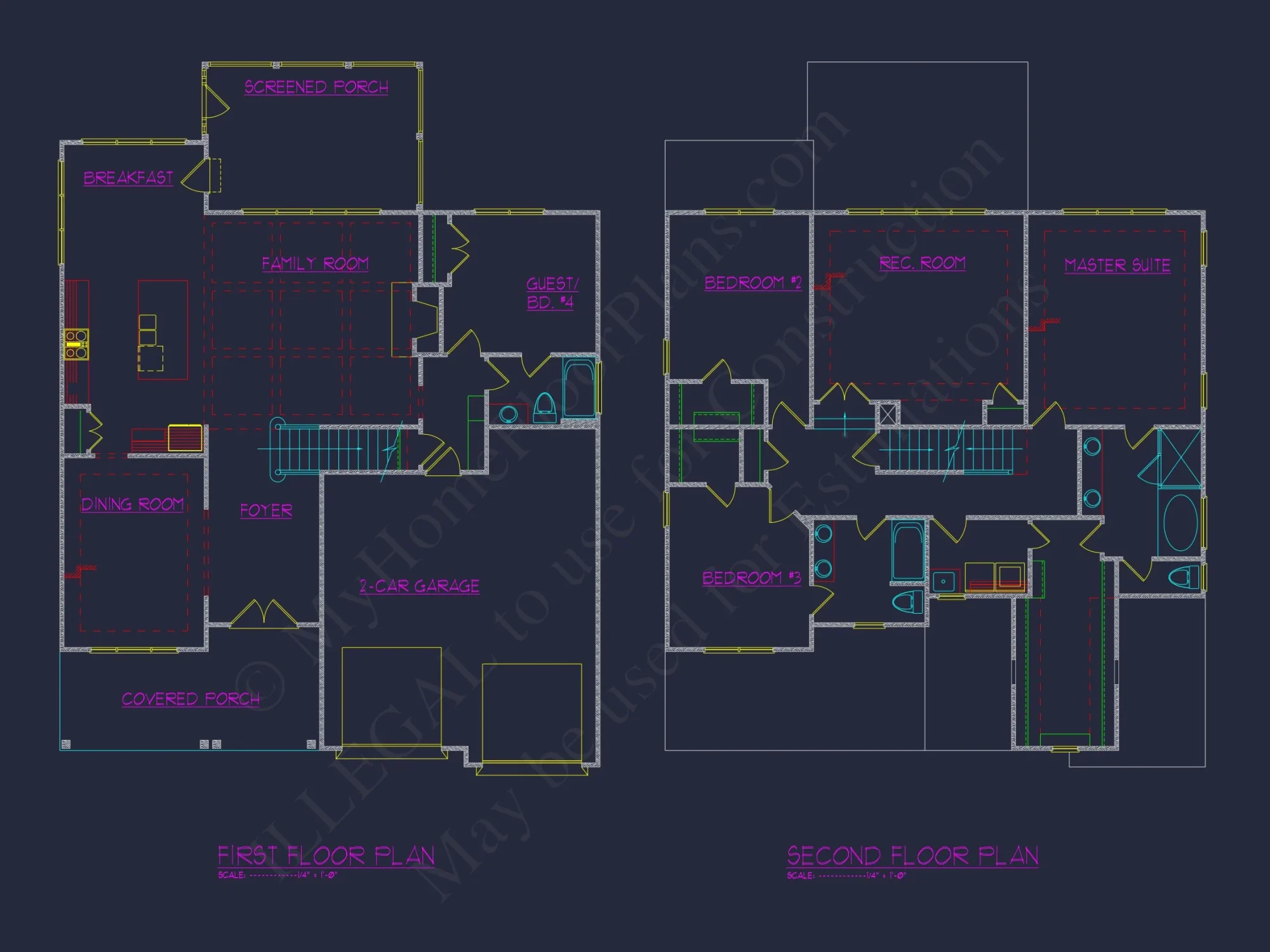Craftsman house Plan with 2-Story Floor Plan & CAD Designs