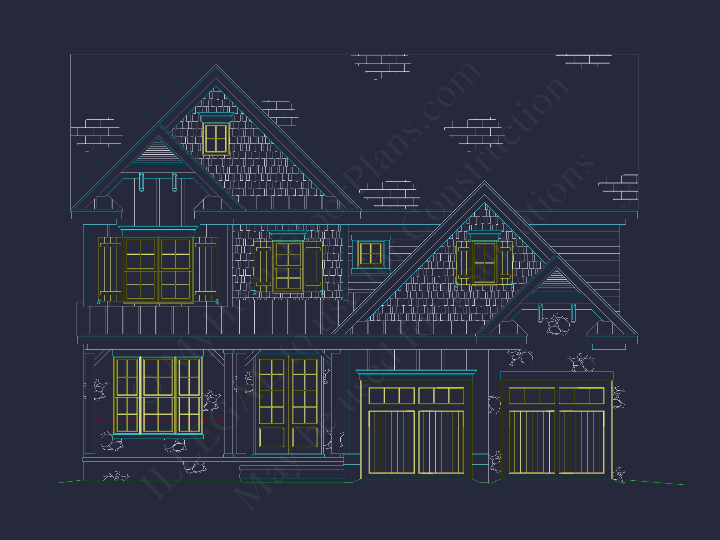 Craftsman Home Plan with 2-Story Floor Plan & CAD Designs