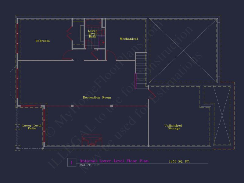 Craftsman house Plan with 3 Bedrooms and 2-Car Garage Design