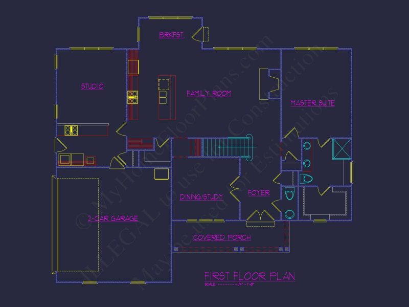 Craftsman house Plan with 3 Bedrooms and Spacious Floor Design