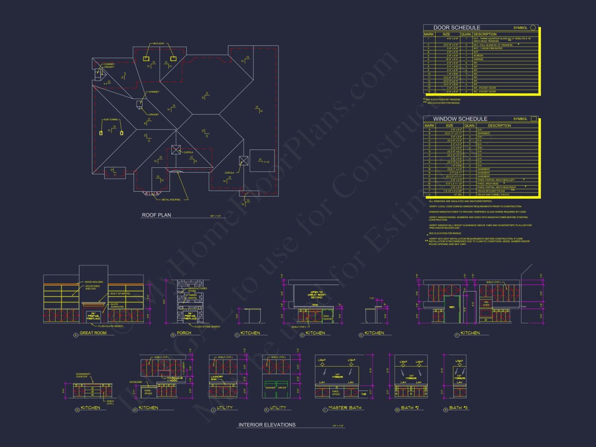 Craftsman house Plan with 3 Bedrooms, CAD Floor Blueprint