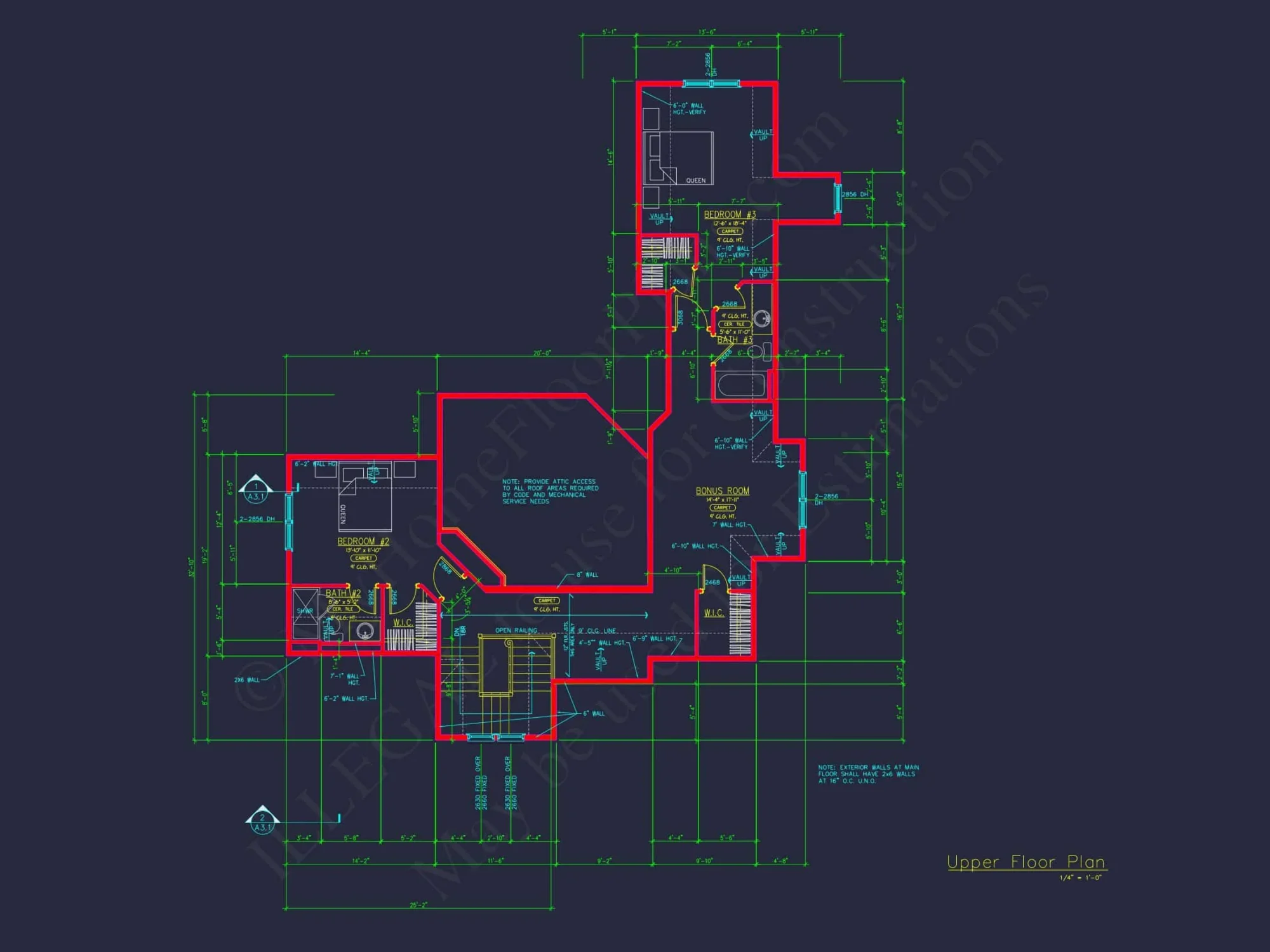 Craftsman house Plan with 3 Bedrooms, Garage & Bonus Room