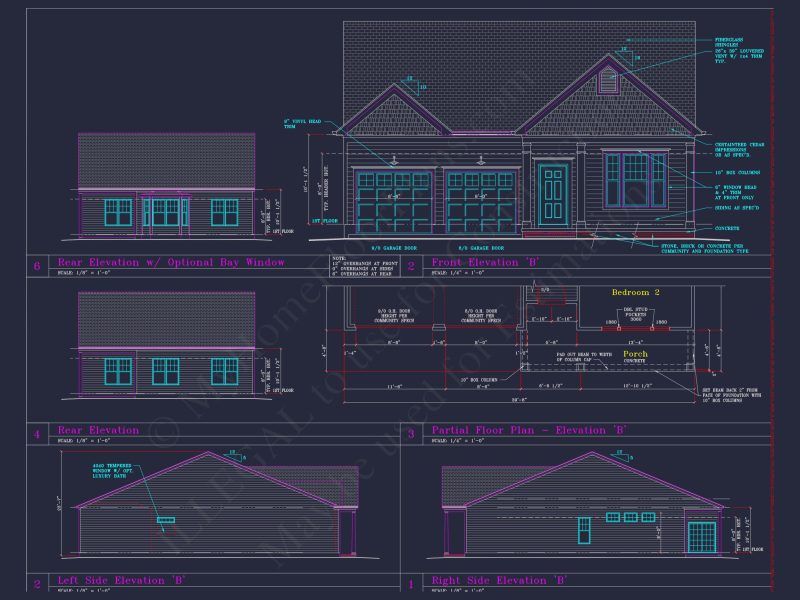 Craftsman house Plan with 3 Beds, 2 Baths, and CAD Designs