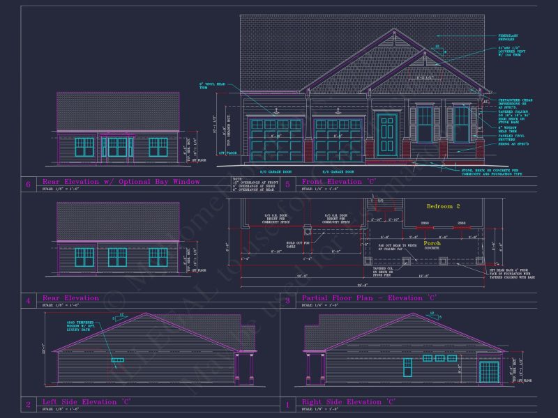Craftsman house Plan with 3 Beds, 2 Baths, and CAD Designs