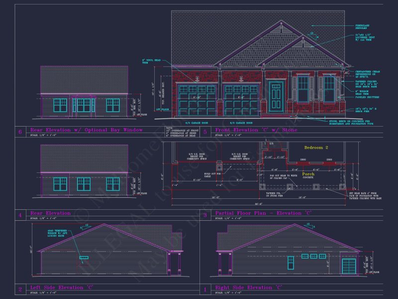 Craftsman house Plan with 3 Beds, 2 Baths, and CAD Designs