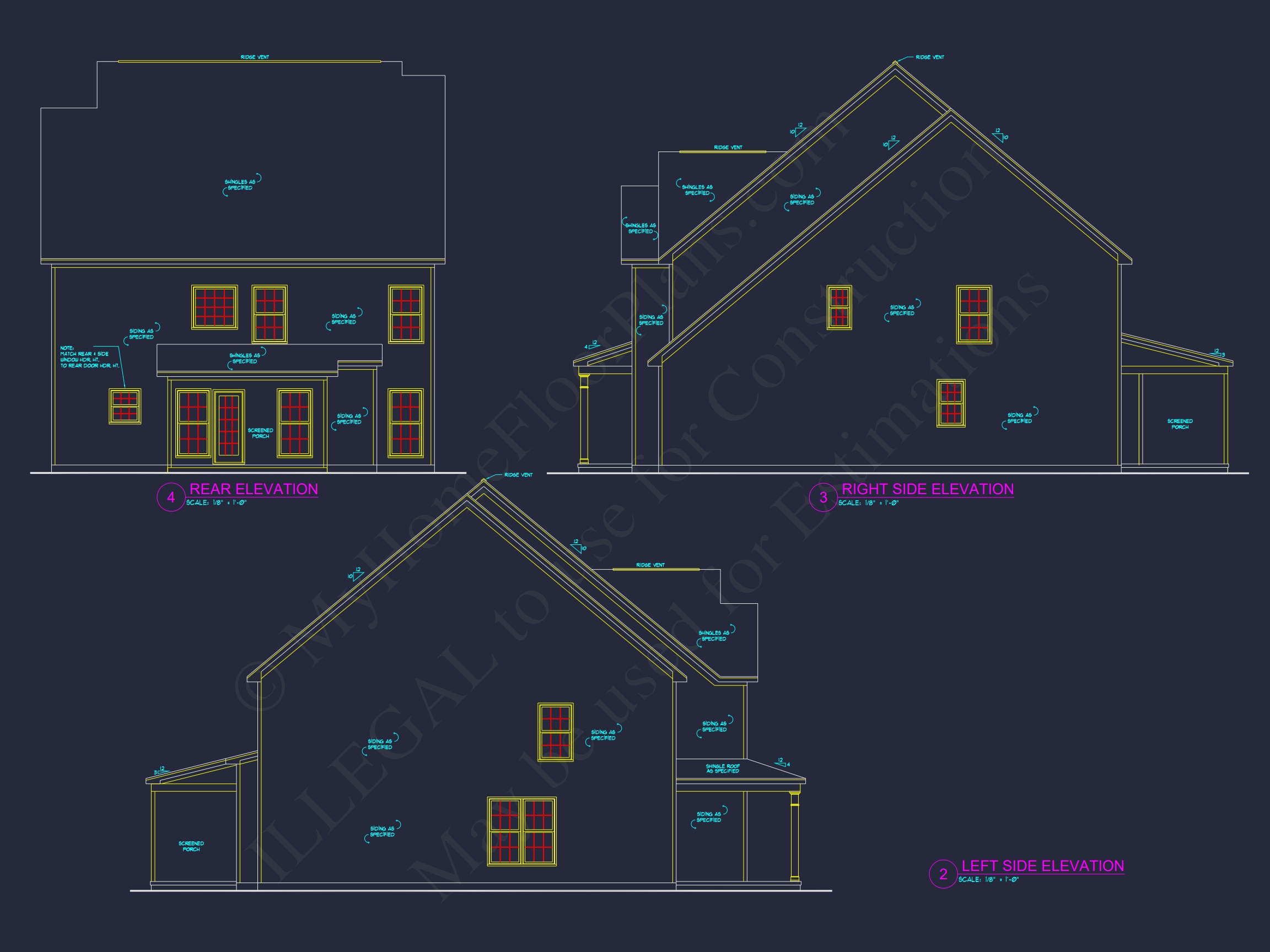 Craftsman Home Plan with 3 Floors and Detailed CAD Designs