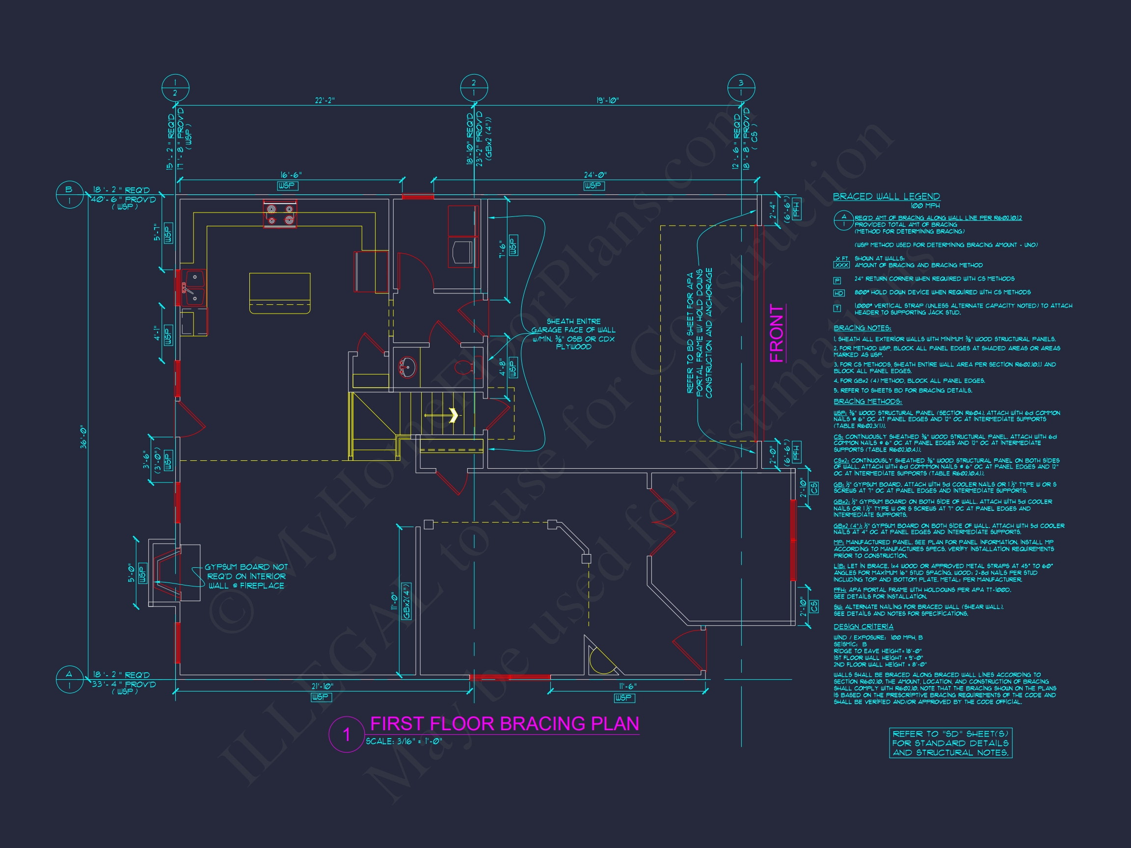 Craftsman Home Plan with 3 Floors and Detailed CAD Designs