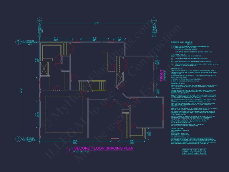 Craftsman house Plan with 3 Floors and Detailed CAD Designs